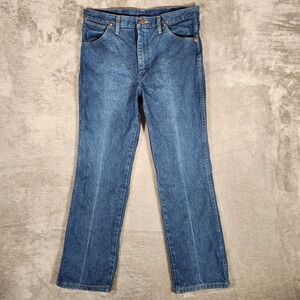 Wrangler Jeans Men's 32X28 (Tag 32X30) Blue Cowboy Cut Western Slim‎ 936PWD